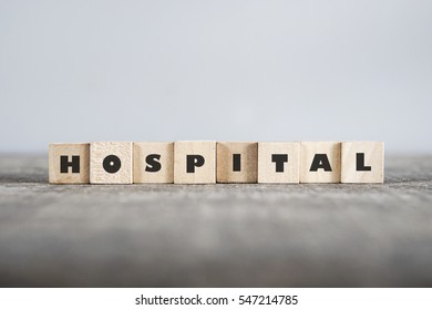 HOSPITAL word made with building blocks - Shutterstock ID 547214785