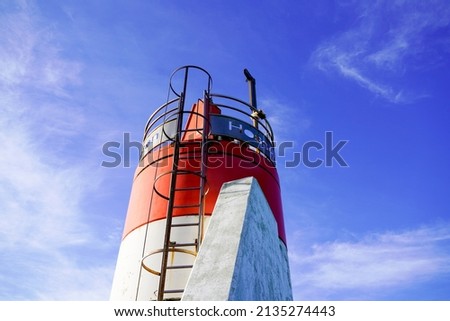 Hossegor cap-breton lighthouse in blue summer sky 