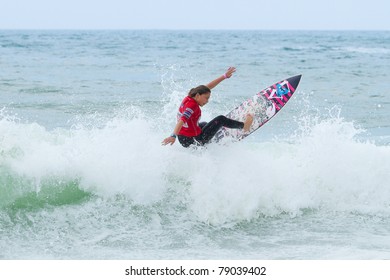 HOSSEGOR, FRANCE - JUNE 4: Sarah Mason Surf Rides For Victory At The ASP Women's Pro Junior Event Final June 4, 2011 In Hossegor, France.