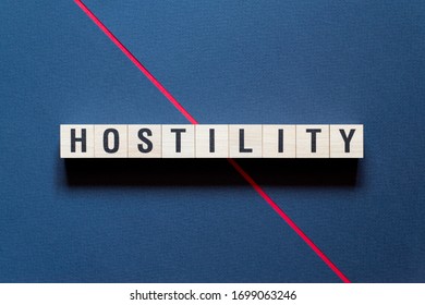 Hostility Word Concept On Cubes