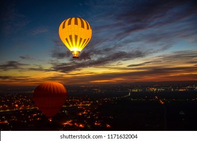 Hot Air Ballon At Sunrise