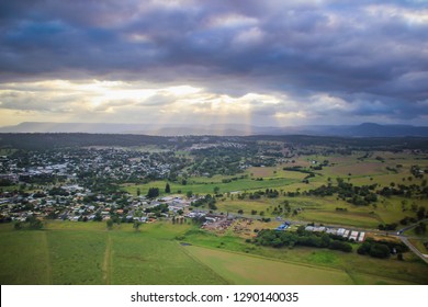 Hot Air Ballon View Fields And Rural Areas Gold Coast Queensland Australia