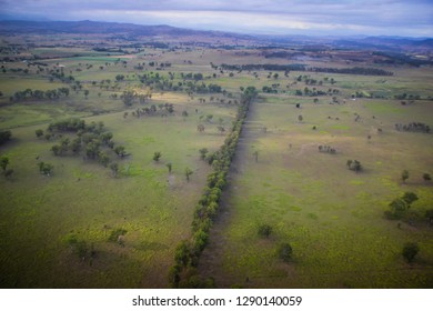 Hot Air Ballon View Fields And Rural Areas Gold Coast Queensland Australia