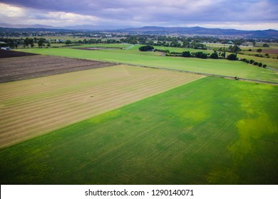 Hot Air Ballon View Fields And Rural Areas Gold Coast Queensland Australia