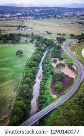 Hot Air Ballon View Fields And Rural Areas Gold Coast Queensland Australia