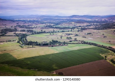 Hot Air Ballon View Fields And Rural Areas Gold Coast Queensland Australia