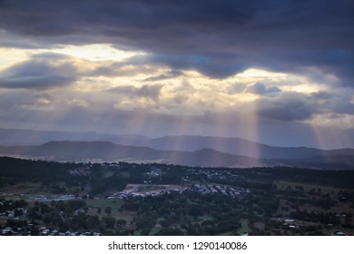 Hot Air Ballon View Fields And Rural Areas Gold Coast Queensland Australia