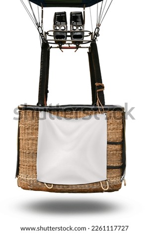 Hot air balloon basket isolated on white background. This has clipping path.