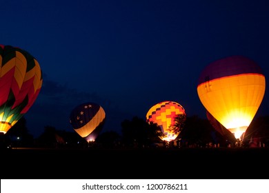 Hot Air Balloon festival. Taken just after sunset. Topeka, Kansas