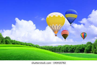 Hot Air Balloon Floating Sky Over Stock Photo 190920782 | Shutterstock