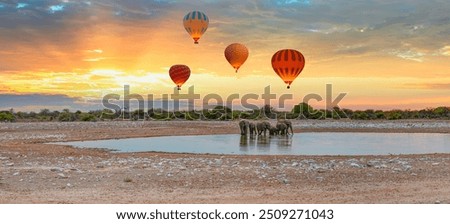 Similar – Image, Stock Photo Elephants near lake in tropical forest in Thailand