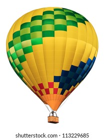 Hot Air Balloon Isolated On White Background