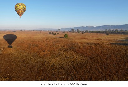 Hot air balloon on beautiful South African Safari and landscape - Shutterstock ID 551875966