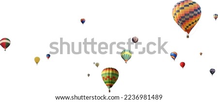 Hot air balloons isolated on a white background