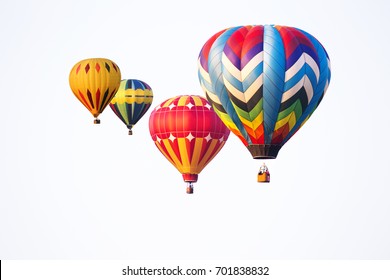 hot air balloons on white background