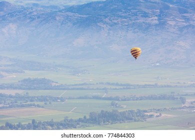 Hot Air Balloons over Napa Valley Vineyards