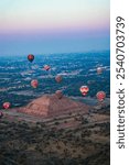 Hot Air Balloons Pyramid of the Moon Mexico Teotihuacan