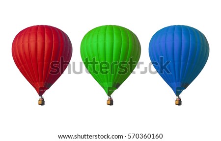 hot air balloons set isolated on white background