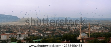 Hot air balloons at sunrise.  Avanos, Cappadocia, Turkey