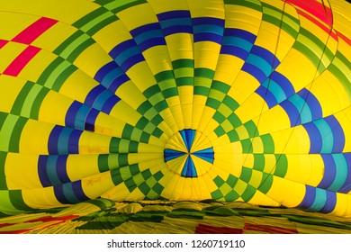 Hot Air Kaleidoscope - Balloon Filling With Hot Air For Flying Adventure. Sonoma County Airport, California, USA