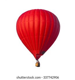 Hot Air Red balloon isolated on white background