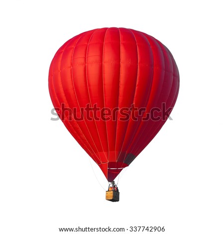 Hot Air Red balloon isolated on white background