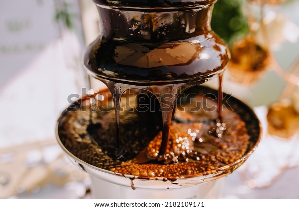 Hot Brown Milk Melted Chocolate Pours Stock Photo Shutterstock