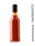 Hot chili sauce bottle isolated on white background	