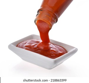 Hot Chili Sauce Pouring From Bottle