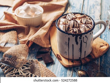 Hot chocolate with marsmallow candies