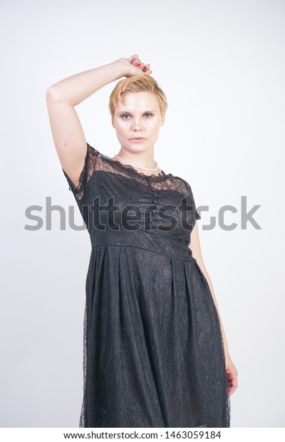 Hot Chubby Short Hair Woman Cute People Beauty Fashion Stock Image