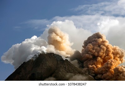 Hot Cloud Explotion of Merapi Mountain, Yogyakarta