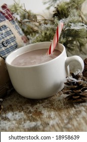 Hot Cocoa With Peppermint Stick