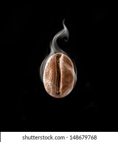 Hot Coffee Bean In A Steam