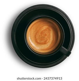 Hot coffee drink close up view on small plate fit for your drink concept. - Powered by Shutterstock