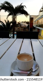 Hot coffee in morning weekend 