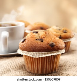 Hot Coffee And Muffin 