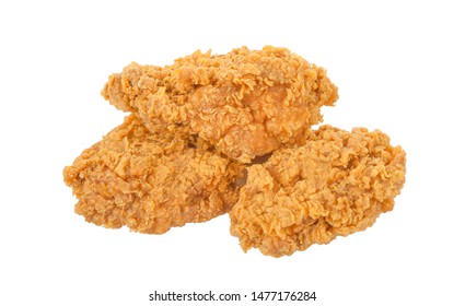 Hot and crispy fried chicken isolated on white background. - Shutterstock ID 1477176284