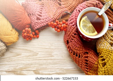 Hot Cup Of Tea In The Cold Season.