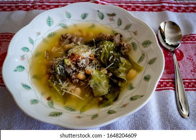 Hot And Delicious Escarole White Beans With Italian Sausage Soup