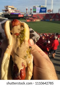 Hot Dog At Baseball Park