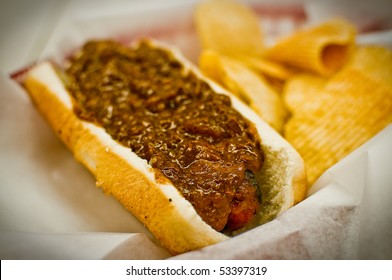 Hot Dog At Ben's Chili Bowl