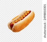 A hot dog with bun 