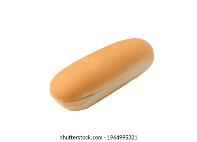 Hot Dog Bun Isolated On White Background With Clipping Path.