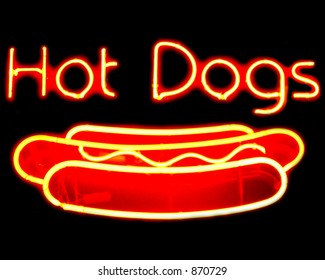 Hot Dog Bun Neon Sign