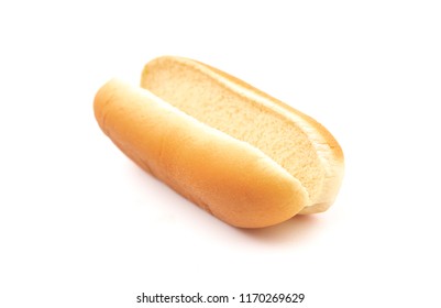 Hot Dog Bun on a White Background