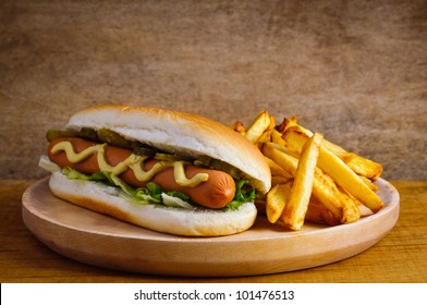 hot dog with french fries fast food menu