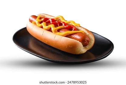 Hot Dog with Ketchup and Mustard - Powered by Shutterstock