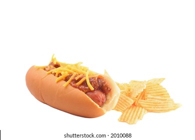 Hot Dog On White Background