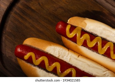 Hot Dog. Top View Image.